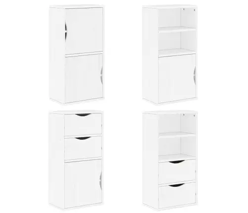 Šoninė Spintelė 4 Vnt Odda, Baltas, 40X24X79 cm Pušies Masyvas