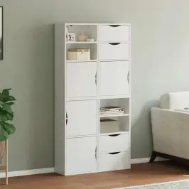 Sānu Skapji 4 Gab., Odda, Balts, 40X24X79 Cm, Priedes Masīvkoks Vidaxl