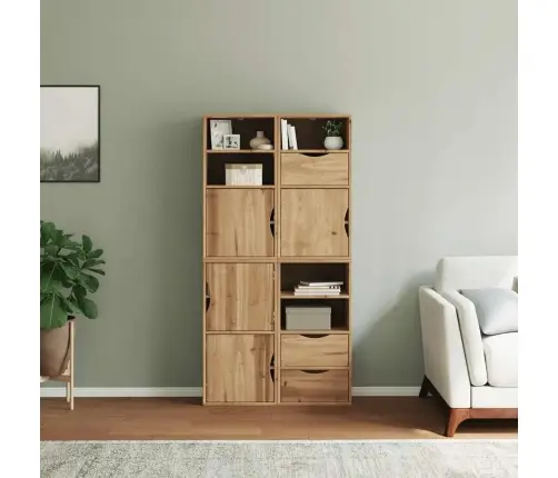 Šoninė Spintelė 4 Vnt Odda, 40X24X79 cm Pušies Masyvas