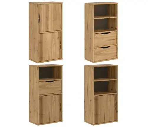 Šoninė Spintelė 4 Vnt Odda, 40X24X79 cm Pušies Masyvas