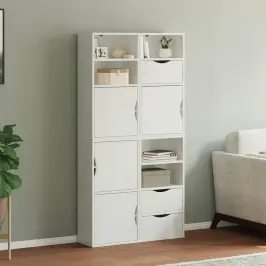 Sānu Skapji 4 Gab., Odda, Balts, 40X24X79 Cm, Priedes Masīvkoks Vidaxl