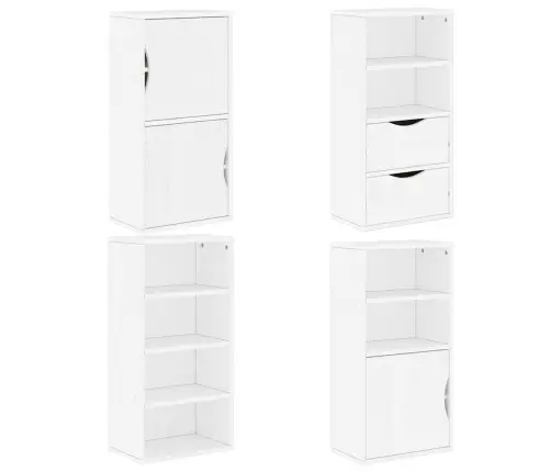 Sānu Skapji 4 Gab., Odda, Balts, 40X24X79 Cm, Priedes Masīvkoks Vidaxl