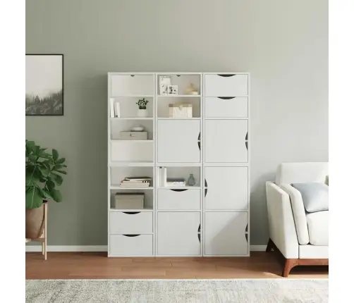 Külgkapid 6 Tk Odda, Valge, 40X24X79 Cm Täispuidust Mänd