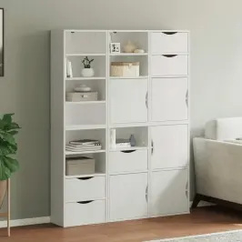Šoninė Spintelė 6 Vnt Odda, Baltas, 40X24X79 cm Pušies Masyvas