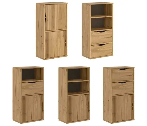 Külgkapid 5 Tk Odda, 40X24X79 Cm Täispuidust Mänd Külgkapid 5 Tk Odda, 40X24X79 Cm Täispuidust Mänd