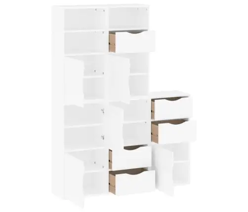 Sānu Skapji 5 Gab., Odda, Balts, 40X24X79 Cm, Priedes Masīvkoks Vidaxl