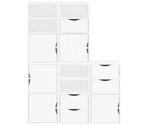 Sānu Skapji 5 Gab., Odda, Balts, 40X24X79 Cm, Priedes Masīvkoks Vidaxl