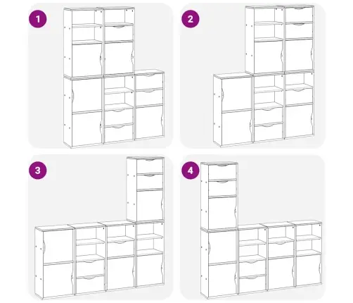 Sānu Skapji 5 Gab., Odda, Balts, 40X24X79 Cm, Priedes Masīvkoks Vidaxl