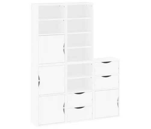 Šoninė Spintelė 5 Vnt Odda, Baltas, 40X24X79 cm Pušies Masyvas