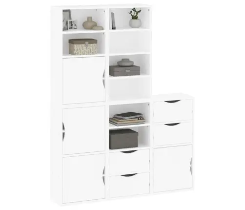 Šoninė Spintelė 5 Vnt Odda, Baltas, 40X24X79 cm Pušies Masyvas