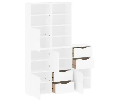 Šoninė Spintelė 5 Vnt Odda, Baltas, 40X24X79 cm Pušies Masyvas