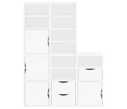 Sānu Skapji 5 Gab., Odda, Balts, 40X24X79 Cm, Priedes Masīvkoks Vidaxl