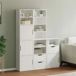 Külgkapid 5 Tk Odda, Valge, 40X24X79 Cm Täispuidust Mänd