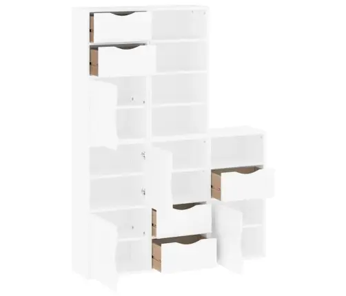 Šoninė Spintelė 5 Vnt Odda, Baltas, 40X24X79 cm Pušies Masyvas