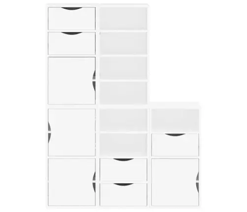 Šoninė Spintelė 5 Vnt Odda, Baltas, 40X24X79 cm Pušies Masyvas