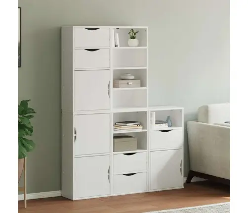 Šoninė Spintelė 5 Vnt Odda, Baltas, 40X24X79 cm Pušies Masyvas