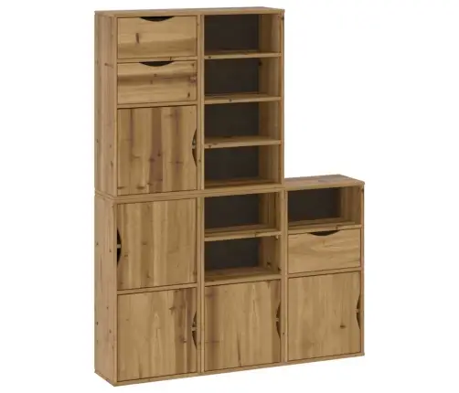 Šoninė Spintelė 5 Vnt Odda, 40X24X79 cm Pušies Masyvas
