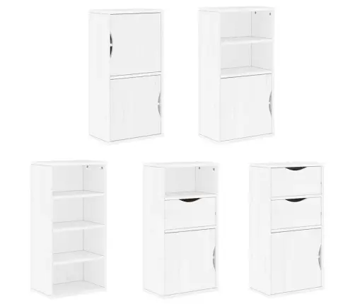 Külgkapid 5 Tk Odda, Valge, 40X24X79 Cm Täispuidust Mänd