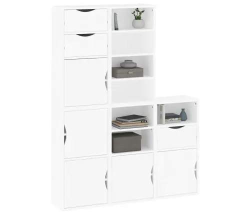 Külgkapid 5 Tk Odda, Valge, 40X24X79 Cm Täispuidust Mänd