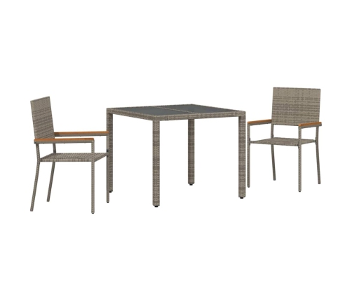 Sodo Valgomojo Komplektas 3 Pcs Pilka Ir Ruda 90 X 90 X 75 Cm
