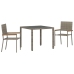 Sodo Valgomojo Komplektas 3 Pcs Pilka Ir Ruda 90 X 90 X 75 Cm