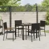 Sodo Valgomojo Komplektas 5 Pcs Juoda 90 X 90 X 75 Cm Sodo Valgomojo Komplektas 5 Pcs Juoda 90 X 90 X 75 Cm