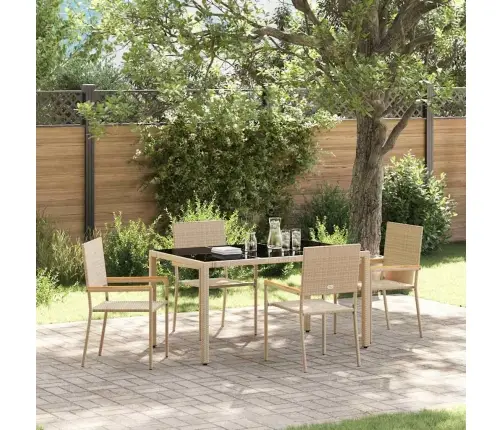 5 Daļu Dārza Ēdamgalds Bēšs Poli Rotangpalma Vidaxl 5 Daļu Dārza Ēdamgalds Bēšs Poli Rotangpalma Vidaxl