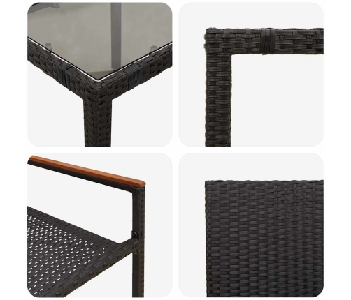 Sodo Valgomojo Komplektas 7 Pcs Juoda 150 X 90 X 75 Cm