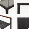 Aia Söögilaudade Komplekt 7 Pcs Must 150 X 90 X 75 Cm