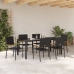 Sodo Valgomojo Komplektas 7 Pcs Juoda 150 X 90 X 75 Cm