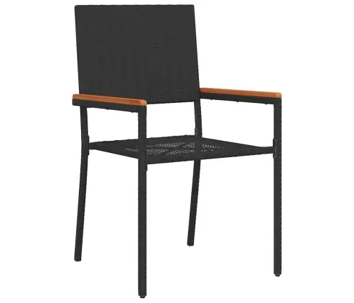 Aia Söögilaudade Komplekt 7 Pcs Must 150 X 90 X 75 Cm