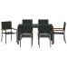 Sodo Valgomojo Komplektas 7 Pcs Juoda 150 X 90 X 75 Cm