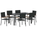 Sodo Valgomojo Komplektas 7 Pcs Juoda 150 X 90 X 75 Cm