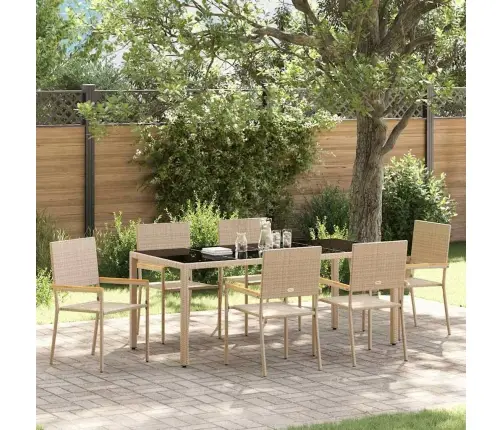 Aia Söögilaudade Komplekt 7 Pcs Beež Polürotang