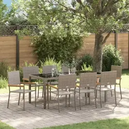 Sodo Valgomojo Komplektas 9 Pcs Pilka 190 X 90 X 75 Cm