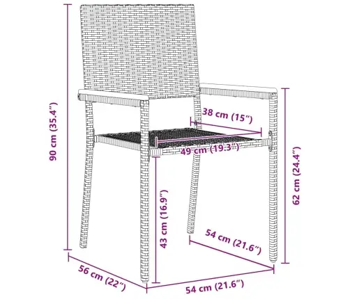 Sodo Valgomojo Komplektas 9 Pcs Smėlio 190 X 90 X 75 Cm