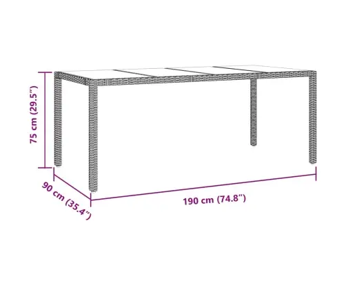 Sodo Valgomojo Komplektas 9 Pcs Smėlio 190 X 90 X 75 Cm
