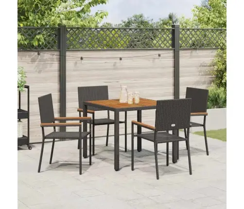 Aia Söögilaudade Komplekt 5 Pcs Must Polürotang