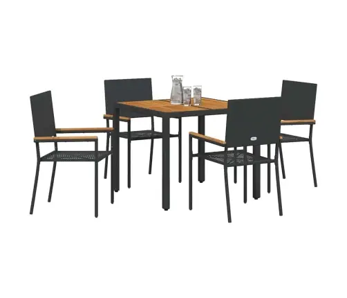 Aia Söögilaudade Komplekt 5 Pcs Must Polürotang