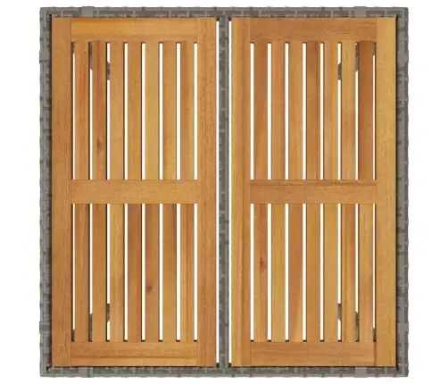 5 Daļu Dārza Ēdamgalds Pelēkā Krāsā Polietilēna Rotangpalmas Vidaxl