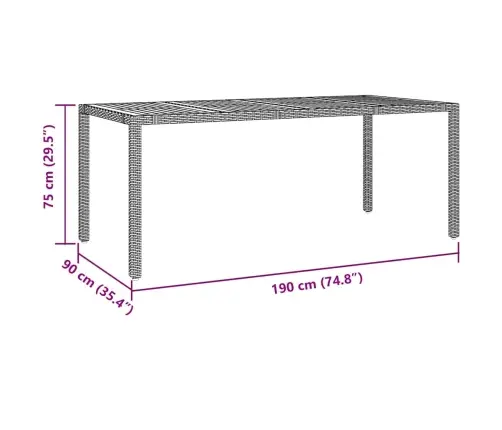 Aia Söögilaudade Komplekt 7 Pcs Hall 190 X 90 X 75 Cm