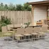 Dārza Ēdamgalds 11 Pcs Bēša 10-Vietīgs Liels Vidaxl