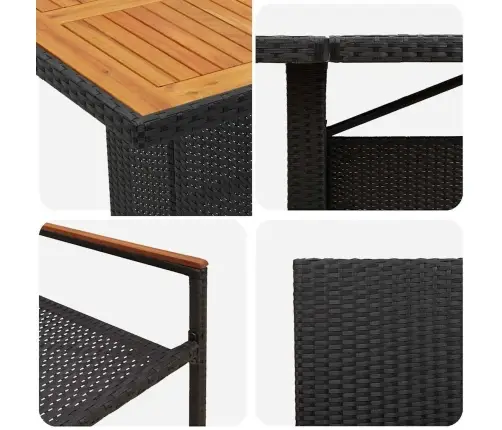 Sodo Valgomojo Komplektas 11 Pcs Juoda Poliratanas