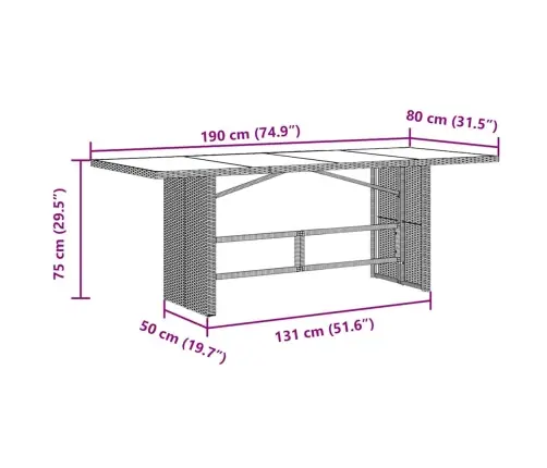 9 Daļu Dārza Ēdamgalds Melnā Polietilēna Rotangpalma Vidaxl