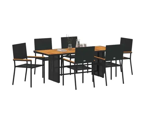 Sodo Valgomojo Komplektas 7 Pcs Juoda Ir Ruda 190 X 80 X 75 Cm Sodo Valgomojo Komplektas 7 Pcs Juoda Ir Ruda 190 X 80 X 75 Cm