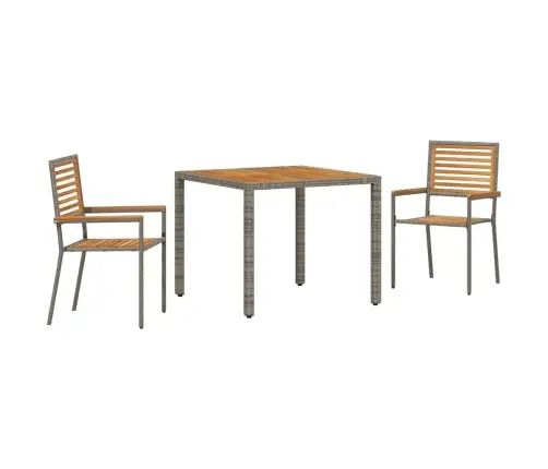 Aia Söögilaudade Komplekt 3 Pcs Hall 90 X 90 X 75 Cm Polürotang