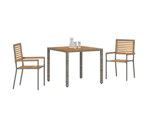 Aia Söögilaudade Komplekt 3 Pcs Hall 90 X 90 X 75 Cm Polürotang