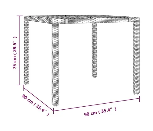 Aia Söögilaudade Komplekt 3 Pcs Hall 90 X 90 X 75 Cm Polürotang