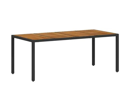 7 Daļu Dārza Galds Melns Polyratan Acacia Vidaxl