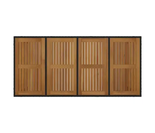 9 Daļu Dārza Ēdamgalds Melnā Poliratanā Akācijā Vidaxl